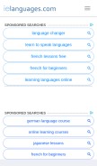 How ielanguages.com looks like on a mobile device such as an iPhone.