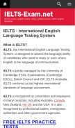 How ielts-exam.net looks like on a mobile device such as an iPhone.