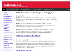 How ielts-exam.net looks like on a tablet such as an iPad.
