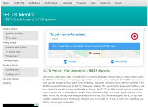 How ielts-mentor.com looks like on a tablet such as an iPad.
