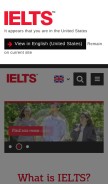 How ielts.org looks like on a mobile device such as an iPhone.