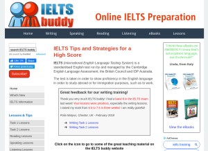 How ieltsbuddy.com looks like on a tablet such as an iPad.