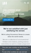How iff.com looks like on a mobile device such as an iPhone.