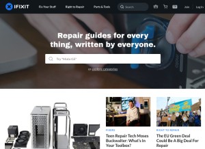 How ifixit.com looks like on a tablet such as an iPad.