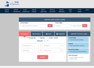 How ifly.com looks like on a tablet such as an iPad.