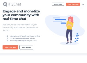 How iflychat.com looks like on a tablet such as an iPad.
