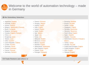 How ifm.com looks like on a tablet such as an iPad.