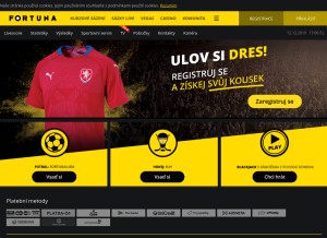 How ifortuna.cz looks like on a tablet such as an iPad.