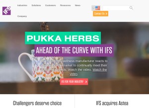 How ifsworld.com looks like on a tablet such as an iPad.