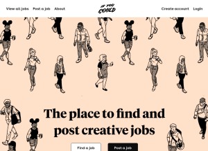 How ifyoucouldjobs.com looks like on a tablet such as an iPad.