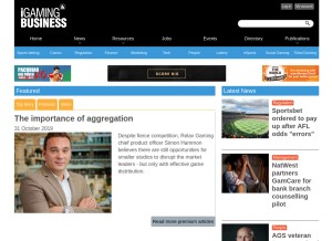 How igamingbusiness.com looks like on a tablet such as an iPad.