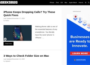 How igeeksblog.com looks like on a tablet such as an iPad.