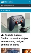 How igen.fr looks like on a mobile device such as an iPhone.