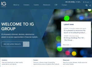 How iggroup.com looks like on a tablet such as an iPad.