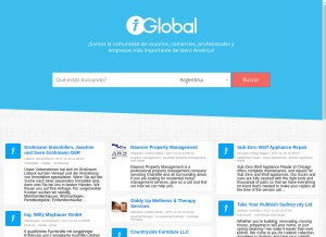 How iglobal.co looks like on a tablet such as an iPad.