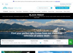 How iglucruise.com looks like on a tablet such as an iPad.