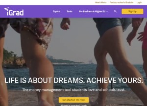 How igrad.com looks like on a tablet such as an iPad.