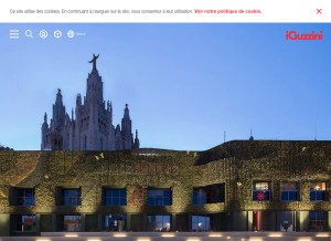 How iguzzini.com looks like on a tablet such as an iPad.
