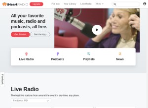 How iheart.com looks like on a tablet such as an iPad.