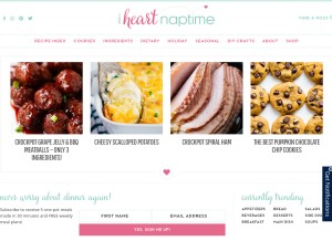 How iheartnaptime.net looks like on a tablet such as an iPad.