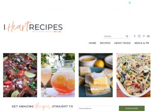 How iheartrecipes.com looks like on a tablet such as an iPad.