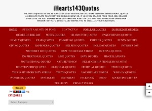 How ihearts143quotes.com looks like on a tablet such as an iPad.