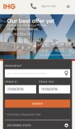 How ihg.com looks like on a mobile device such as an iPhone.