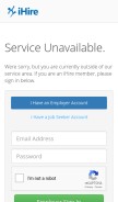 How ihire.com looks like on a mobile device such as an iPhone.