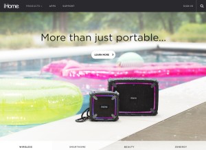 How ihomeaudio.com looks like on a tablet such as an iPad.