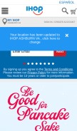 How ihop.com looks like on a mobile device such as an iPhone.