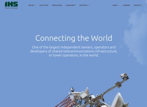 How ihstowers.com looks like on a tablet such as an iPad.