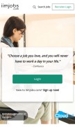 How iimjobs.com looks like on a mobile device such as an iPhone.