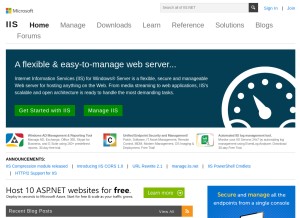 How iis.net looks like on a tablet such as an iPad.