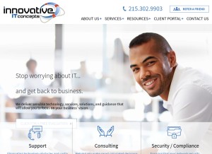 How iitci.com looks like on a tablet such as an iPad.