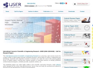 How ijser.org looks like on a tablet such as an iPad.