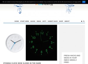 How ikeahackers.net looks like on a tablet such as an iPad.