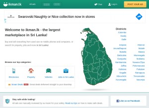 How ikman.lk looks like on a tablet such as an iPad.