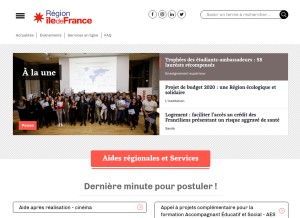 How iledefrance.fr looks like on a tablet such as an iPad.