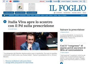 How ilfoglio.it looks like on a tablet such as an iPad.