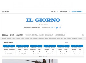 How ilgiorno.it looks like on a tablet such as an iPad.