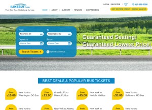 How ilikebus.com looks like on a tablet such as an iPad.