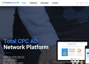 How ilikesponsorad.com looks like on a tablet such as an iPad.