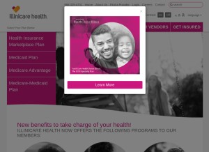 How illinicare.com looks like on a tablet such as an iPad.