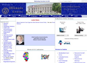 How illinoiscourts.gov looks like on a tablet such as an iPad.