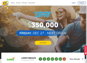 How illinoislottery.com looks like on a tablet such as an iPad.