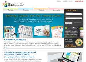 How illustratus.com looks like on a tablet such as an iPad.