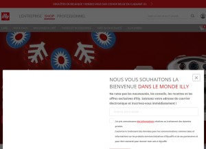 How illy.com looks like on a tablet such as an iPad.