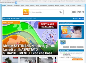 How ilmeteo.it looks like on a tablet such as an iPad.