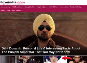 How iloveindia.com looks like on a tablet such as an iPad.