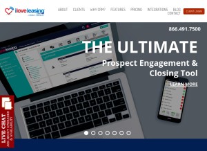 How iloveleasing.com looks like on a tablet such as an iPad.